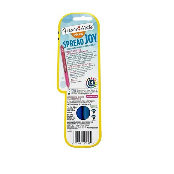 NEW Paper Mate Inkjoy Gel Pens Medium Point Slate Blue and Pure Blue 2-Pack - Picture 2 of 6